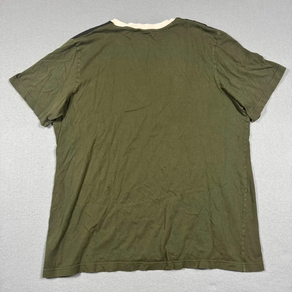 Adidas Originals ZX‎ Colorblock T-Shirt Mens XL Olive Green Cream Trefoil Logo